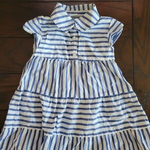 GAP Blue and White Striped Casual Kids Dress